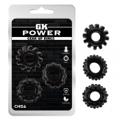 Набор из 3 черных эрекционных колец Gear Up Rings - Chisa - в Нижнекамске купить с доставкой