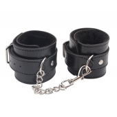 Черные оковы на ноги Obey Me Leather Ankle Cuffs - Chisa - купить с доставкой в Нижнекамске