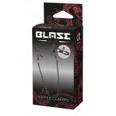 Черные зажимы на соски на цепочке BLAZE DELUXE NIPPLE CLAMPS - Dream Toys - купить с доставкой в Нижнекамске