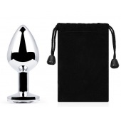 Серебристая анальная пробка с прозрачным стразом - 7,2 см. - Anal Jewelry Plug - купить с доставкой в Нижнекамске