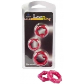 Набор из 3 малиновых рельефных эрекционных колец - Sitabella - в Нижнекамске купить с доставкой