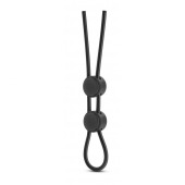 Черное двойное эрекционное лассо Silicone Double Loop Cock Ring - Blush Novelties - в Нижнекамске купить с доставкой