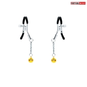 Оригинальные зажимы на соски с желтыми шариками - Notabu - купить с доставкой в Нижнекамске