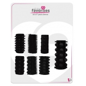 Набор из 7 черных насадок PENIS SLEEVES SET - Dream Toys - в Нижнекамске купить с доставкой
