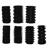 Набор из 7 черных насадок PENIS SLEEVES SET - Dream Toys - в Нижнекамске купить с доставкой