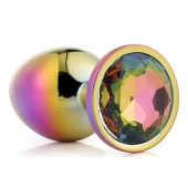 Голографическая анальная втулка с радужным кристаллом - 7,1 см. - Dream Toys - купить с доставкой в Нижнекамске