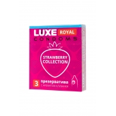 Презервативы с ароматом клубники LUXE Royal Strawberry Collection - 3 шт. - Luxe - купить с доставкой в Нижнекамске