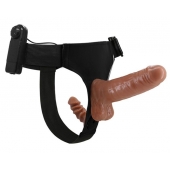 Страпон с вагинальной пробкой и вибрацией Ultra Passionate Harness - 16 см. - Baile - купить с доставкой в Нижнекамске