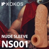 Телесная открытая насадка-реалистик с подхватом мошонки Nude Sleeve M - 12 см. - KOKOS - в Нижнекамске купить с доставкой