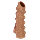 Телесная насадка с бугорками и открытой головкой Nude Sleeve M - 12 см. - KOKOS - в Нижнекамске купить с доставкой