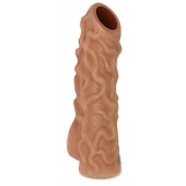 Телесная насадка с венками и открытой головкой Nude Sleeve M - 12 см. - KOKOS - в Нижнекамске купить с доставкой