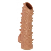 Телесная насадка с шипами и открытой головкой Nude Sleeve L - 14 см. - KOKOS - в Нижнекамске купить с доставкой