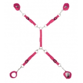 Ярко-розовый набор фиксаций на кровати Classic Bed Spreader - Lux Fetish - купить с доставкой в Нижнекамске