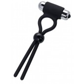 Черное эрекционное лассо Ect с виброэлементом - A-toys - в Нижнекамске купить с доставкой