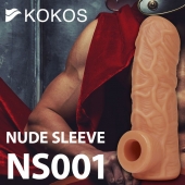 Телесная открытая насадка-реалистик с подхватом мошонки Nude Sleeve S - 10 см. - KOKOS - в Нижнекамске купить с доставкой