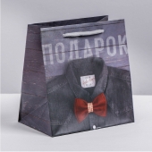 Ламинированный квадратный пакет «Мужской стиль» - 14 х 14 х 9 см. - Сима-Ленд - купить с доставкой в Нижнекамске