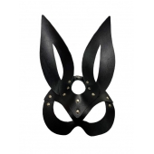 Черная кожаная маска зайки Miss Bunny - БДСМ Арсенал - купить с доставкой в Нижнекамске