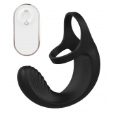 Черный анальный стимулятор с эрекционными кольцами Remote Couple Teaser - Dream Toys - в Нижнекамске купить с доставкой