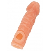 Телесная закрытая насадка с шершавой головкой Cock Sleeve Size L - 17,6 см. - KOKOS - в Нижнекамске купить с доставкой