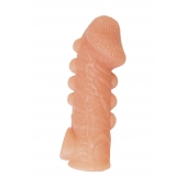 Телесная закрытая насадка с шишечками Cock Sleeve Size M - 15,6 см. - KOKOS - в Нижнекамске купить с доставкой