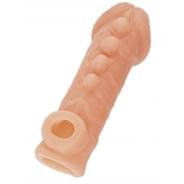 Телесная закрытая насадка с шишечками Cock Sleeve Size L - 17,6 см. - KOKOS - в Нижнекамске купить с доставкой