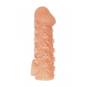 Телесная закрытая насадка с пучками шишечек Cock Sleeve Size M - 15,6 см. - KOKOS - в Нижнекамске купить с доставкой