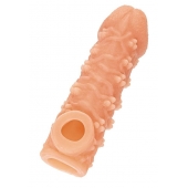 Телесная закрытая насадка с пучками шишечек Cock Sleeve Size L - 17,6 см. - KOKOS - в Нижнекамске купить с доставкой