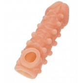 Телесная закрытая насадка с шариками Cock Sleeve Size S - 13,8 см. - KOKOS - в Нижнекамске купить с доставкой