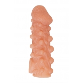 Телесная закрытая насадка с шариками Cock Sleeve Size M - 15,6 см. - KOKOS - в Нижнекамске купить с доставкой