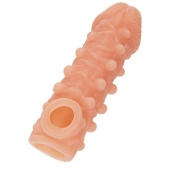 Телесная закрытая насадка с шариками Cock Sleeve Size M - 15,6 см. - KOKOS - в Нижнекамске купить с доставкой
