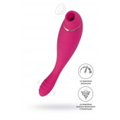 Ярко-розовый вибратор Danvi с вакуум-волновой стимуляцией - JOS