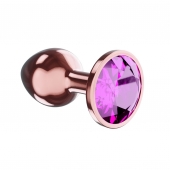 Пробка цвета розового золота с лиловым кристаллом Diamond Quartz Shine L - 8,3 см. - Lola Games - купить с доставкой в Нижнекамске