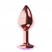 Пробка цвета розового золота с лиловым кристаллом Diamond Quartz Shine L - 8,3 см. - Lola Games - купить с доставкой в Нижнекамске