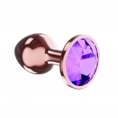 Пробка цвета розового золота с фиолетовым кристаллом Diamond Amethyst Shine L - 8,3 см. - Lola Games - купить с доставкой в Нижнекамске