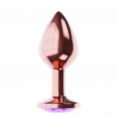 Пробка цвета розового золота с фиолетовым кристаллом Diamond Amethyst Shine L - 8,3 см. - Lola Games - купить с доставкой в Нижнекамске