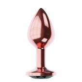 Пробка цвета розового золота с черным кристаллом Diamond Jet Shine L - 8,3 см. - Lola Games - купить с доставкой в Нижнекамске