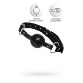 Черный кляп-шар на кожаных ремешках Anonymo - ToyFa - купить с доставкой в Нижнекамске