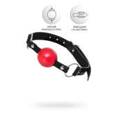 Красный кляп-шар на черных ремешках Anonymo - ToyFa - купить с доставкой в Нижнекамске