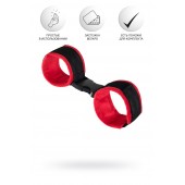 Красно-черные велюровые наручники Anonymo - ToyFa - купить с доставкой в Нижнекамске