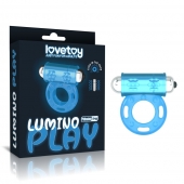 Голубое, светящееся в темноте эрекционное виброкольцо Lumino Play Vibrating Penis Ring - Lovetoy - в Нижнекамске купить с доставкой