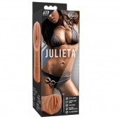 Мастурбатор-вагина цвета карамели Julieta с вибрацией - Blush Novelties - в Нижнекамске купить с доставкой