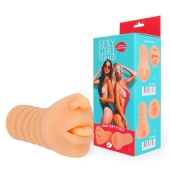 Телесный мастурбатор-ротик с высунутым язычком - Bior toys - в Нижнекамске купить с доставкой
