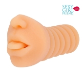 Телесный мастурбатор-ротик с высунутым язычком - Bior toys - в Нижнекамске купить с доставкой