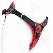 Красно-черный женский пояс с 2 способами крепления насадок - LOVETOY (А-Полимер) - купить с доставкой в Нижнекамске