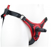 Красно-черные универсальные трусики с 2 способами крепления насадок - LOVETOY (А-Полимер) - купить с доставкой в Нижнекамске