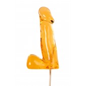 Оранжевый леденец в форме пениса со вкусом аморетто - Sosuчki - купить с доставкой в Нижнекамске