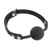 Черный силиконовый кляп-шарик на ремешках - Fetish Tentation - купить с доставкой в Нижнекамске