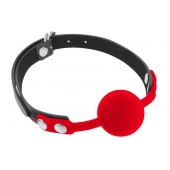 Красный кляп-шарик на черных ремешках - Fetish Tentation - купить с доставкой в Нижнекамске