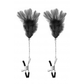 Зажимы для сосков с черными перьями Sweet Caress Feather Nipple Clumps - Sweet Caress - купить с доставкой в Нижнекамске
