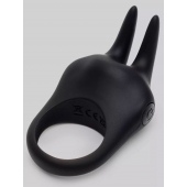 Черное эрекционное виброкольцо Sensation Rechargeable Vibrating Rabbit Love Ring - Fifty Shades of Grey - в Нижнекамске купить с доставкой